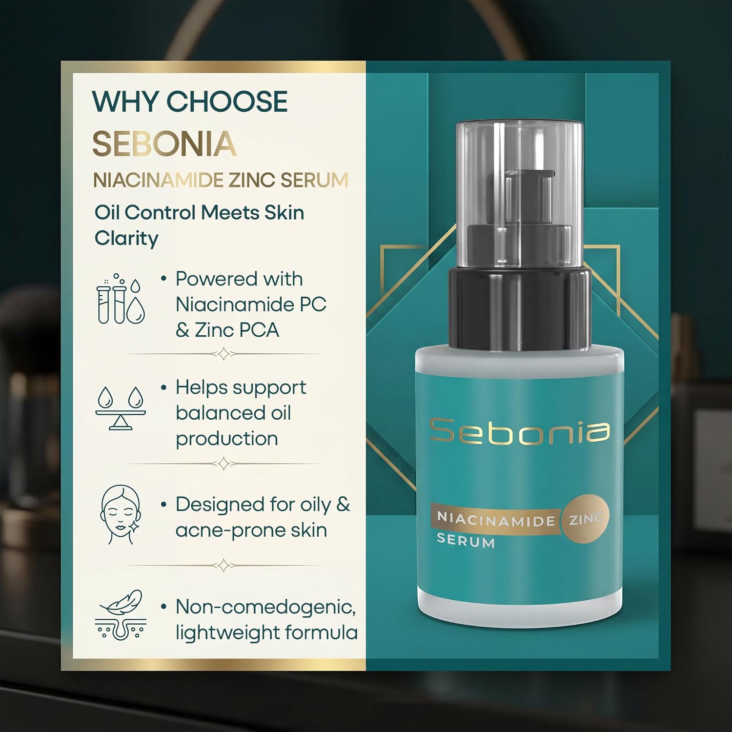 Sebonia Niacinamide Zinc Serum Pack of 1 (20ml)