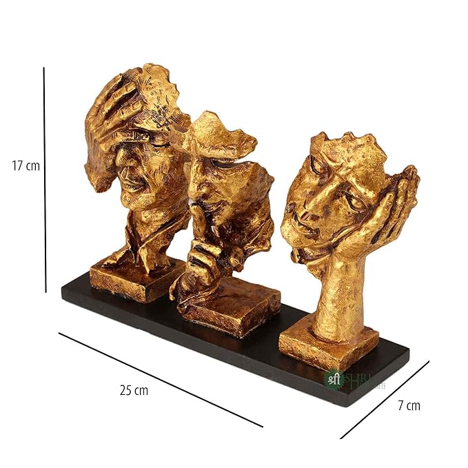Indicast Porcelain Modern Human Faces Statue Table Desk Decor 8 Inch Handcrafted Decorative Showpiece