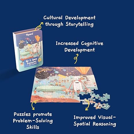 Toynama Educational Toys for Kids Air and Space Treasures 100 Pcs Jigsaw Puzzles Ages 3+ Cultural Interactive