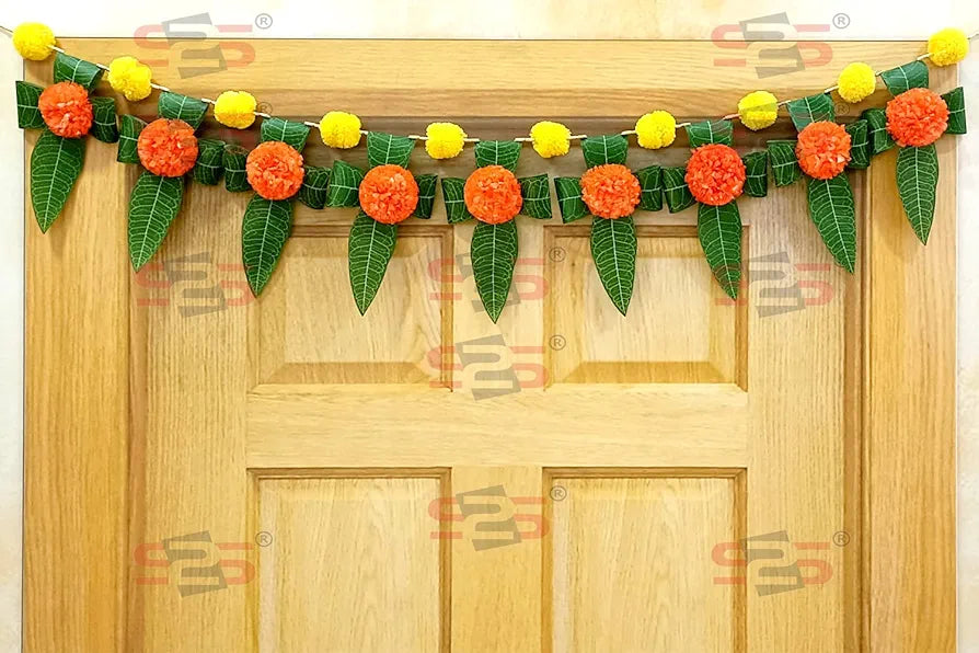 Mango Leaves and Flowers Decoration Door Toran