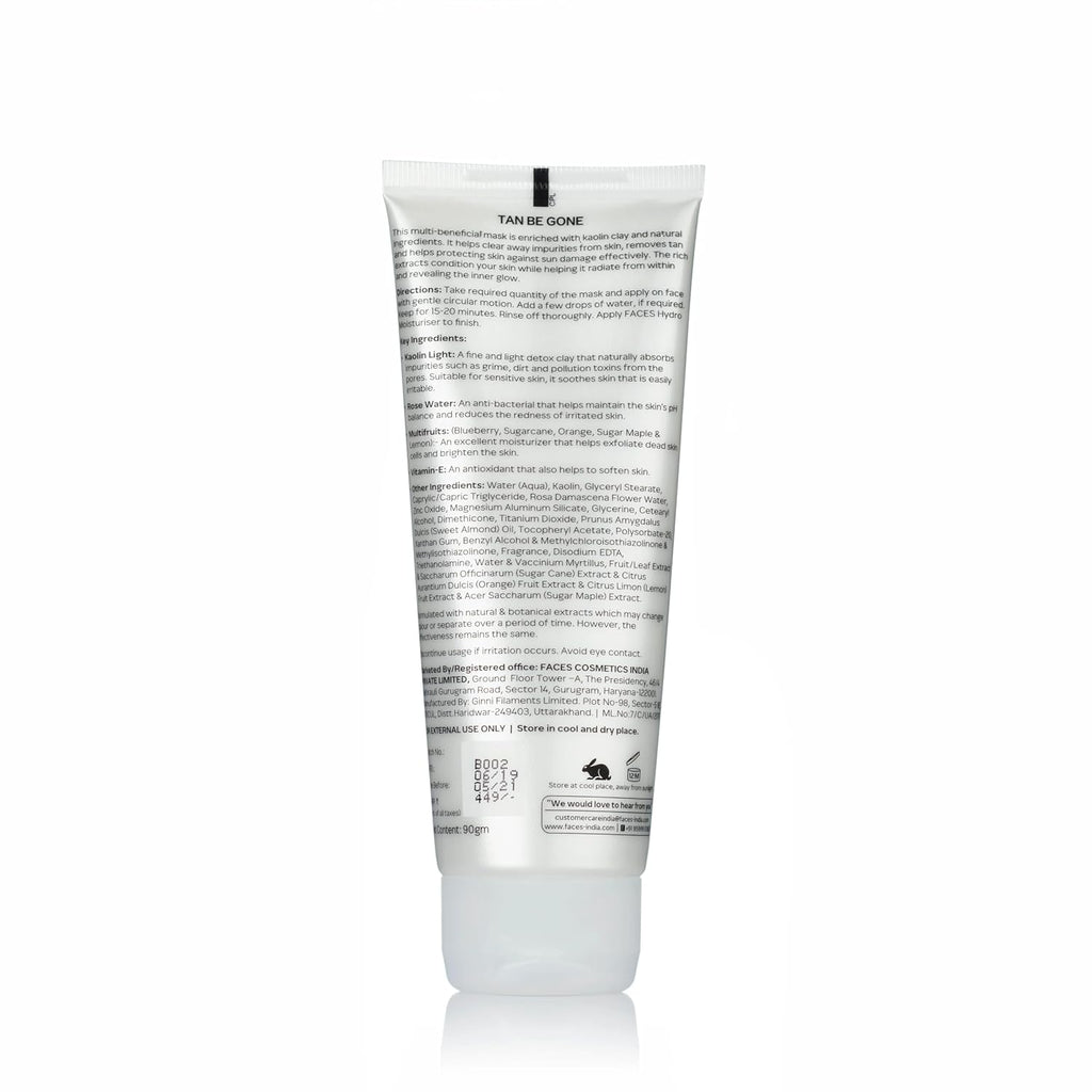 Faces Canada Tan Be Gone De Tan Skin Brightening Clay Mask 90g