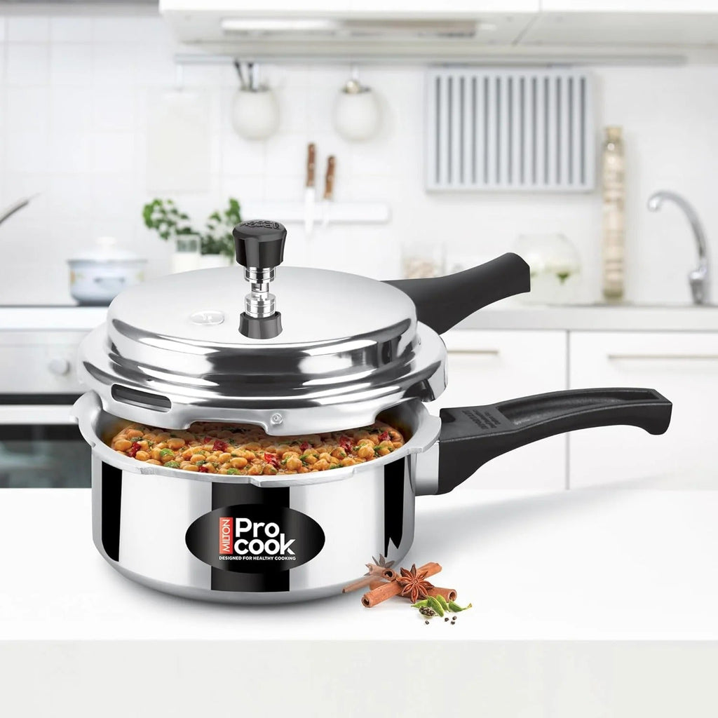 Milton ProCook Aluminium Outer Lid Induction Bottom Pressure Cooker - 2L
