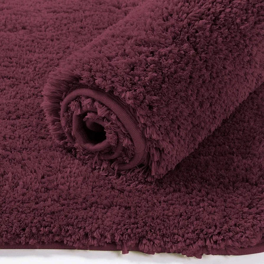 Luxe Home International Bathmat Super Soft Anti SkidWater Absorbent Floor Mats Colour Wine