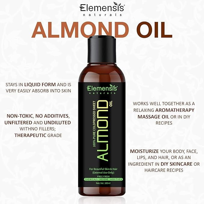 Elemensis Naturals Pure Cold Pressed Almond Oil - 100 ml