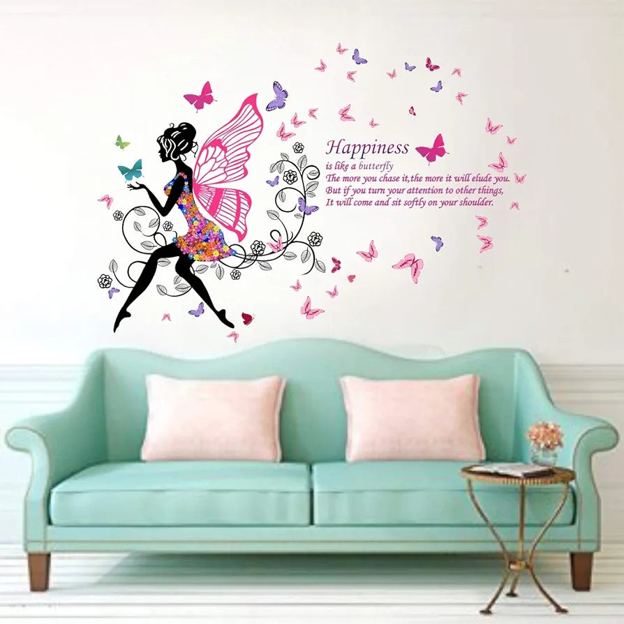Decal O Decal Vinyl Motivational Quotes Wall Stickers Happiness is Like a Butterfly Quotes Happiness is Like a Butterfly Quotes