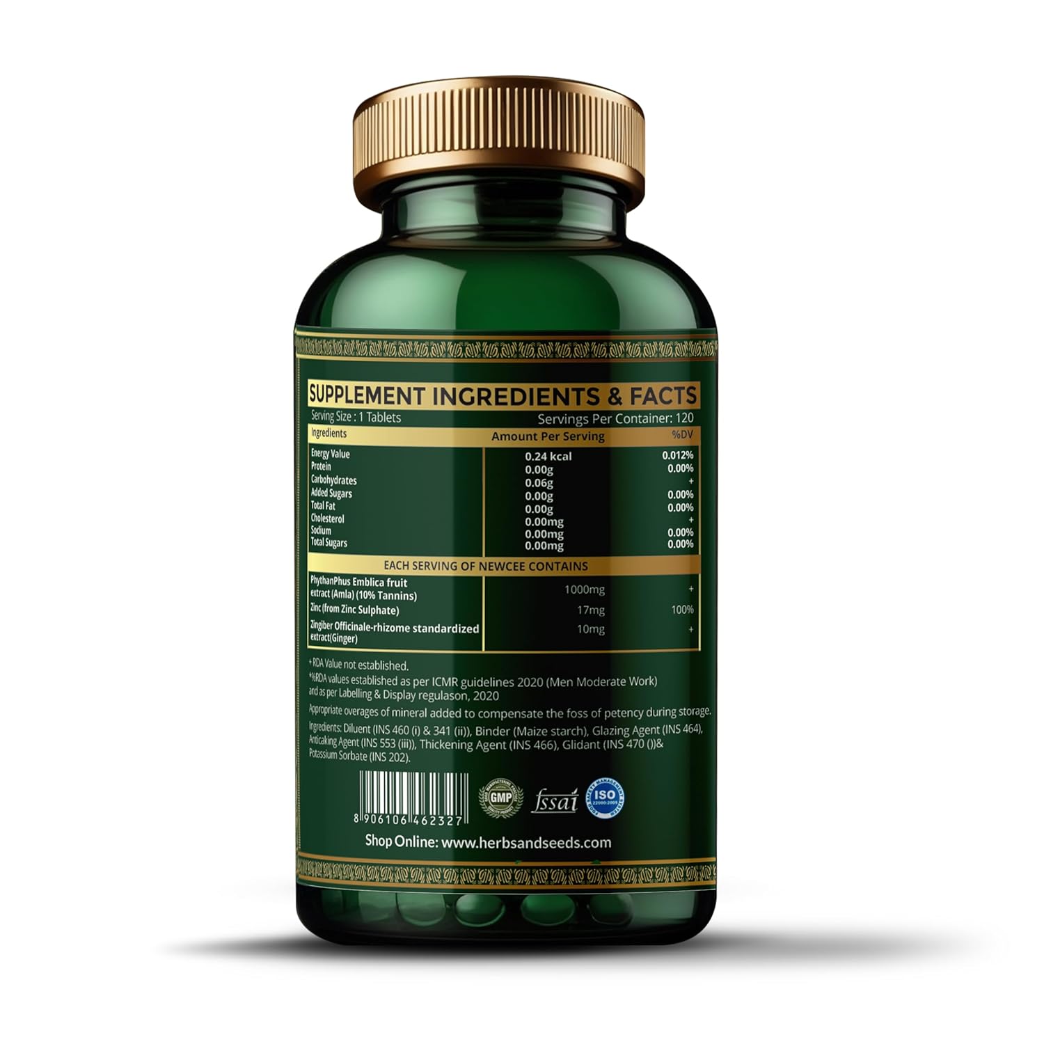 Simply Herbal Vitamin C + Zinc 1000mg + 20mg - 60 Tablets - Supports Immune Health and Antioxidant Protection