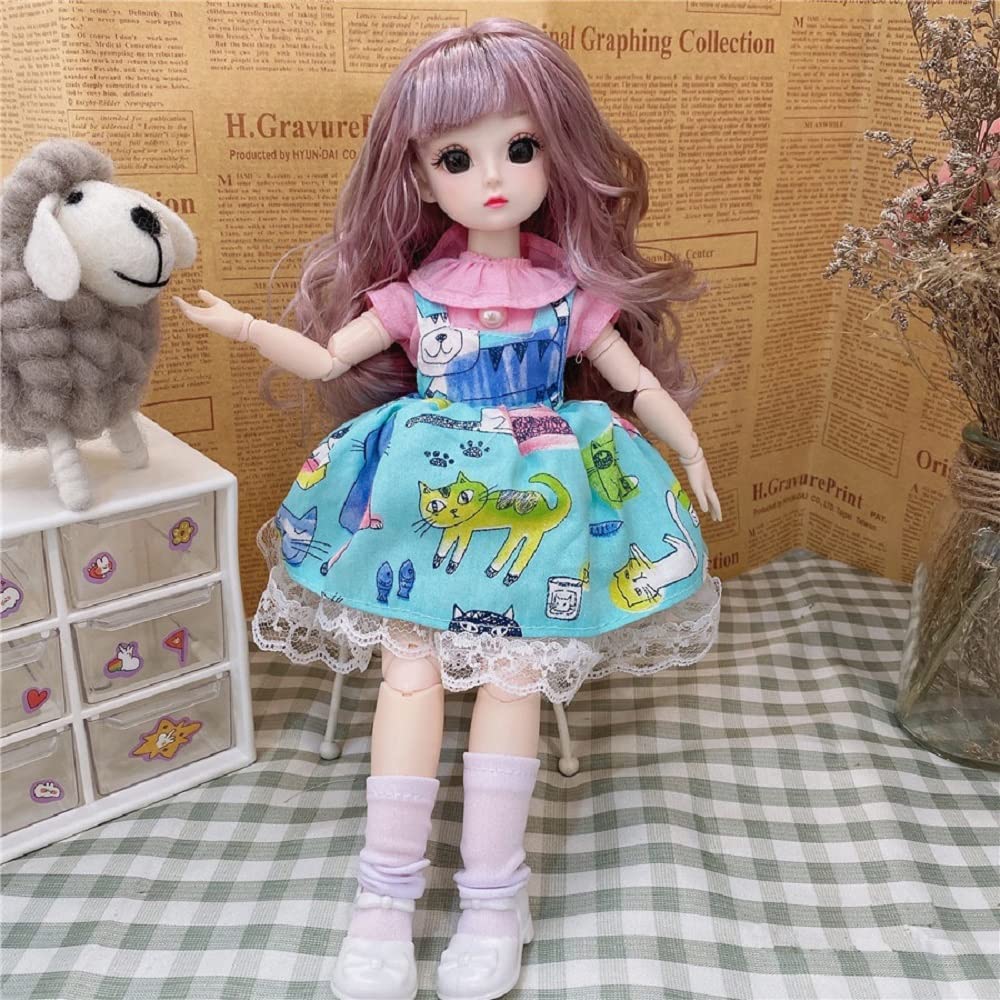 Tickles Movable Jointed Classy Cute Girl Fashionable Doll 30 cm Color & Design May Vary