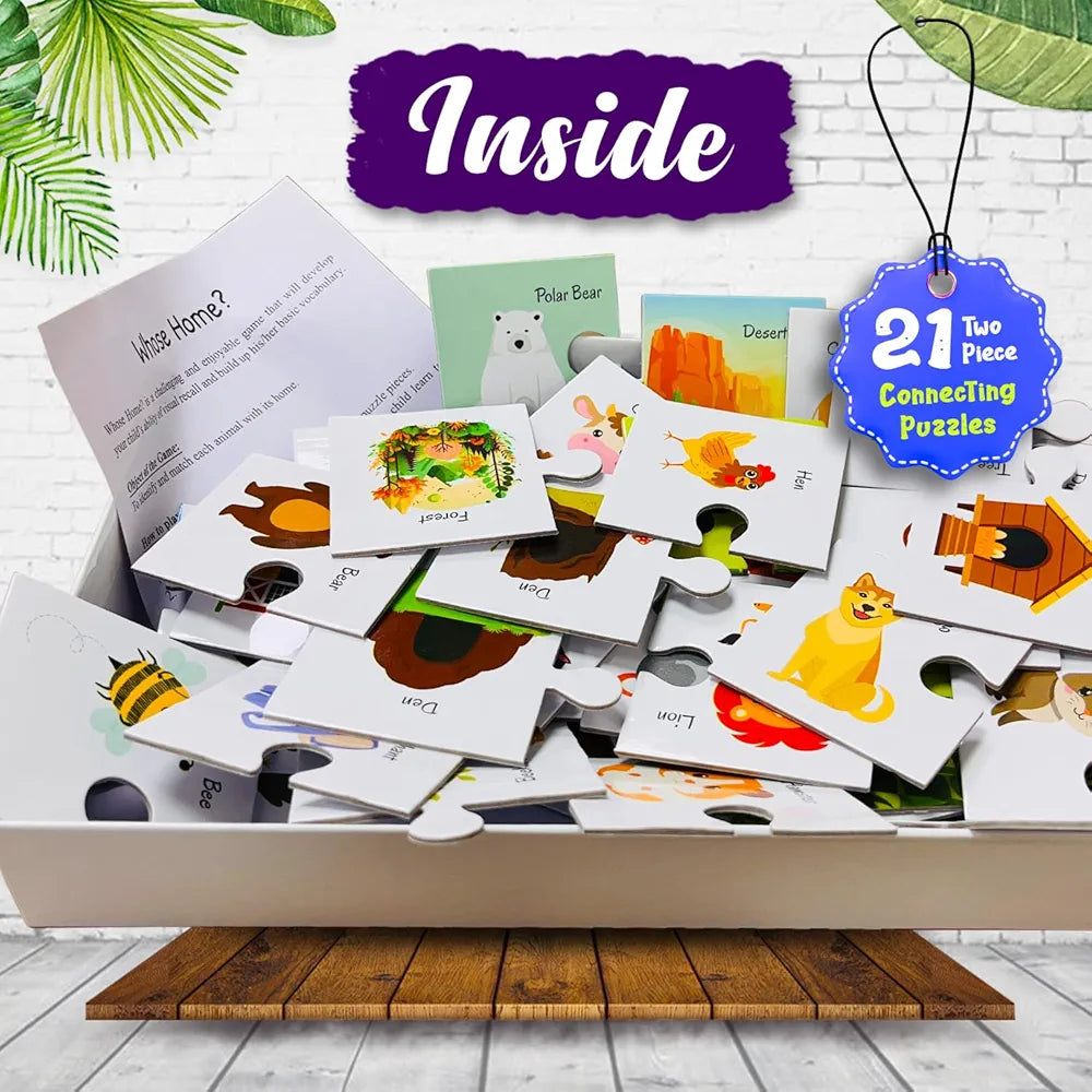 Hello Friend Whose Home Jigsaw Puzzle Connecting 2-Piece  for Kids, Childrens and Toddlers Early Learning Educational