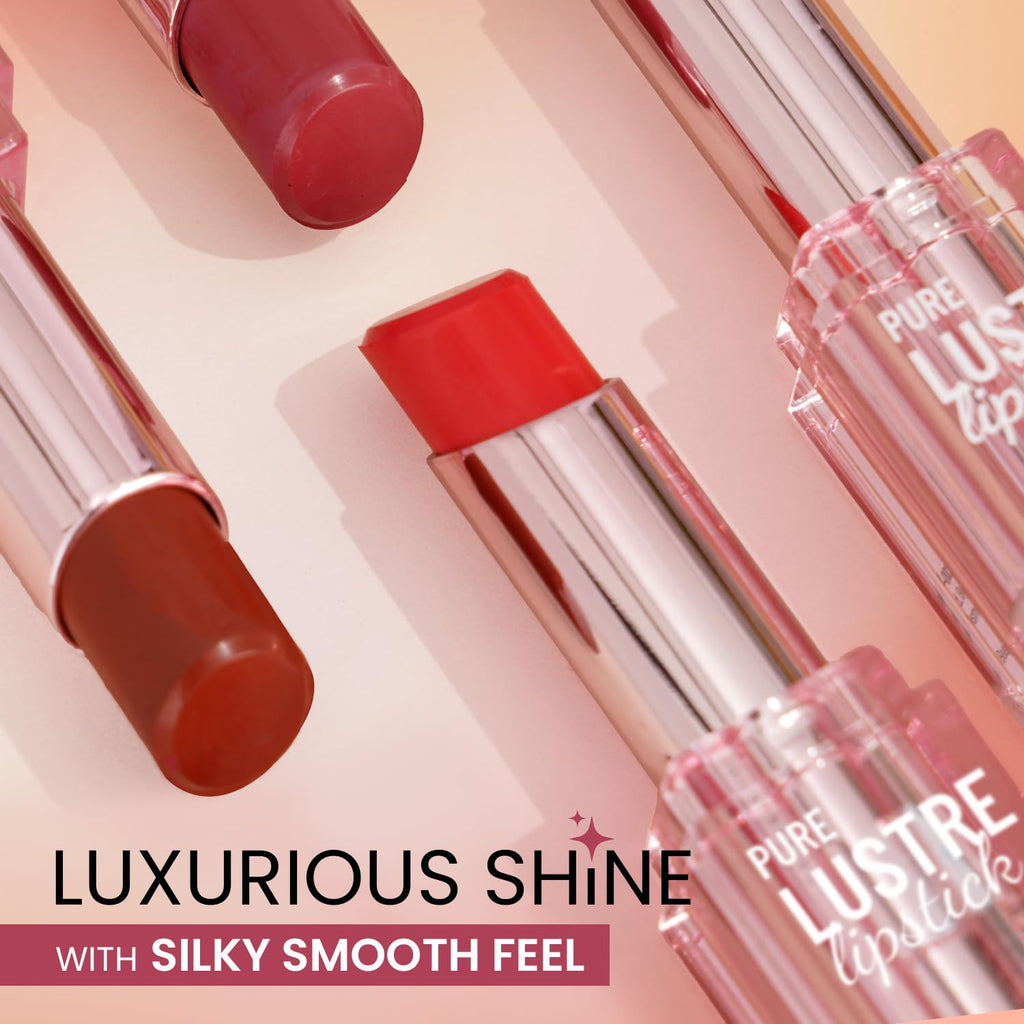 Swiss Beauty Pure Lustre Lipstick | High Shine Finish | Smooth Glide | With Olive Oil & Vitamin E | Hydrating | Shade- True Nude, 3.8gm