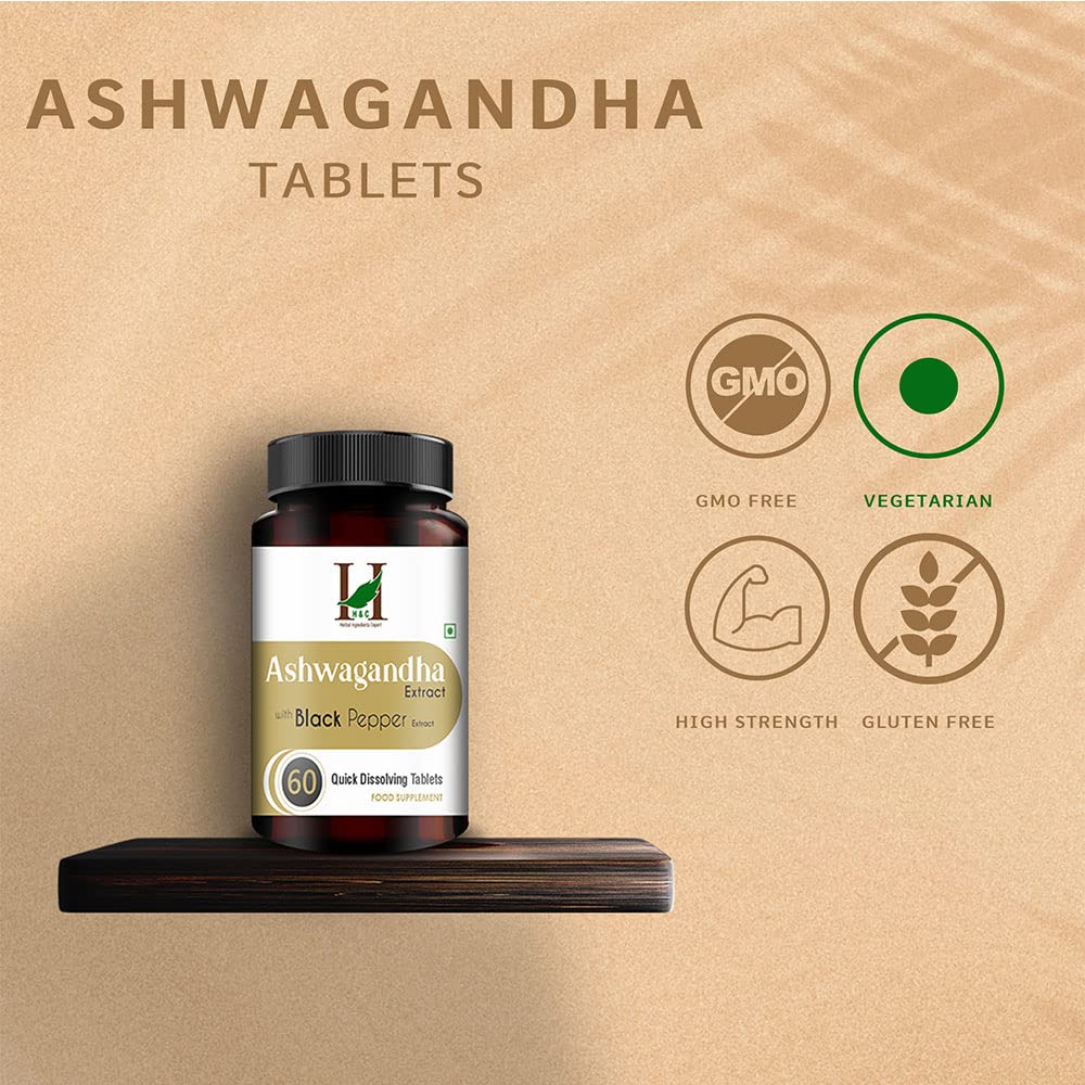 H&C Ashwagandha Extract with Black Pepper - 60 Tablets