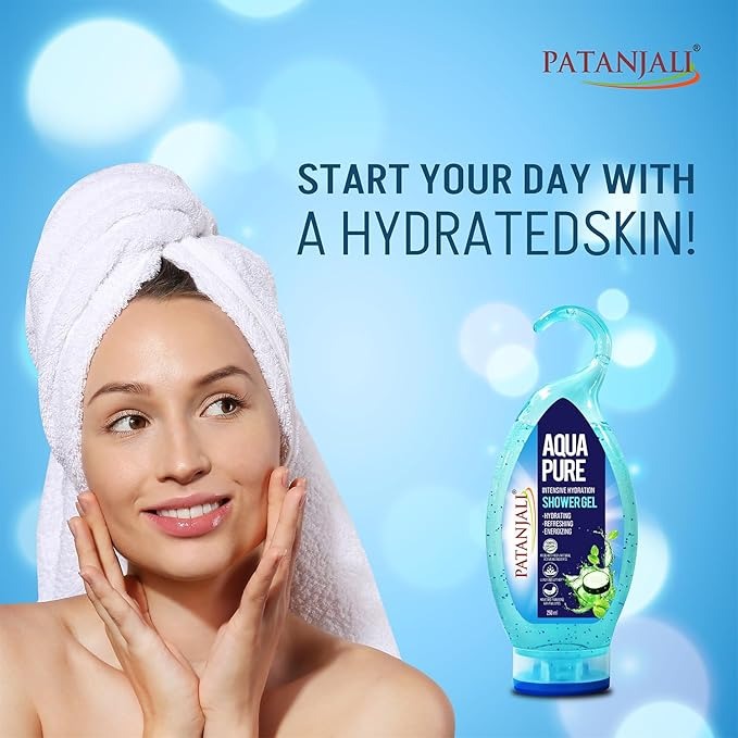 Patanjali Aqua Pure Intensive Hydration Shower Gel - 250 ml (Pack of 3)