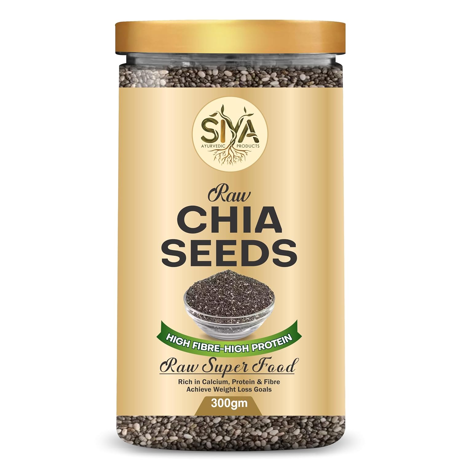 Siya Premium Raw Chia Seeds 300 g - Healthy Raw Seed | Clean Chia Seeds for Eating | Healthy Snacks | Calcium and Protein Rich Seed (100% Organic)