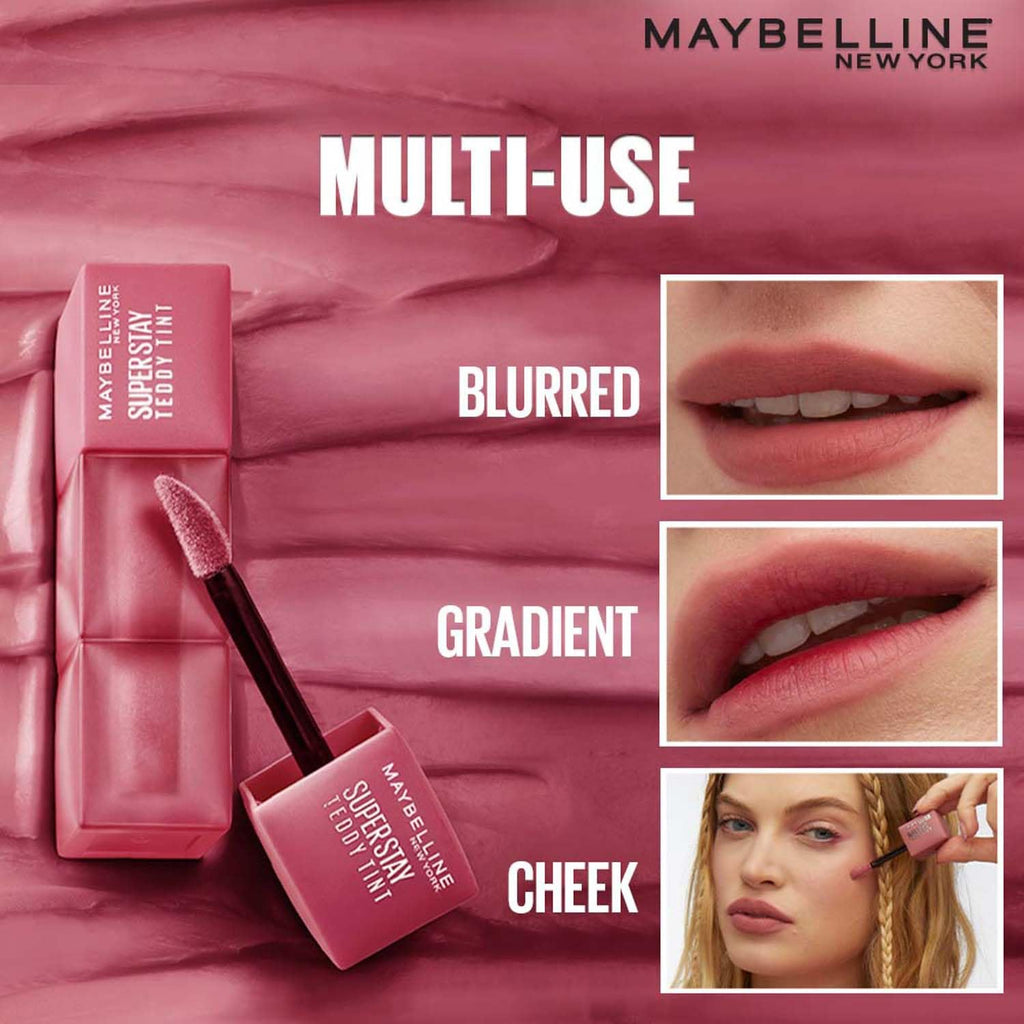 Maybelline New York Superstay Teddy Tint - Lip and Cheek Color - Heart Locket, 5ml