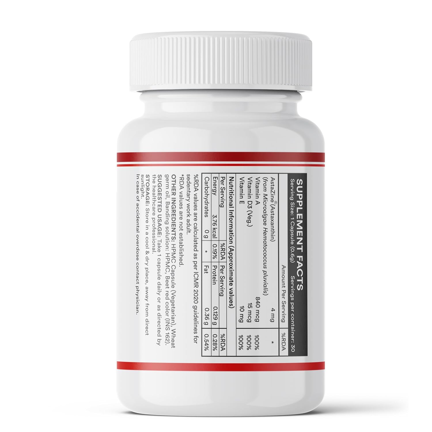 INLIFE Astaxanthin 4 mg Supplement AstaZine | Natural Antioxidant Supplement with Vitamin A, D3 & E â€“ High Absorption Formula â€“ 30 Liquid Filled Vegetarian Capsules