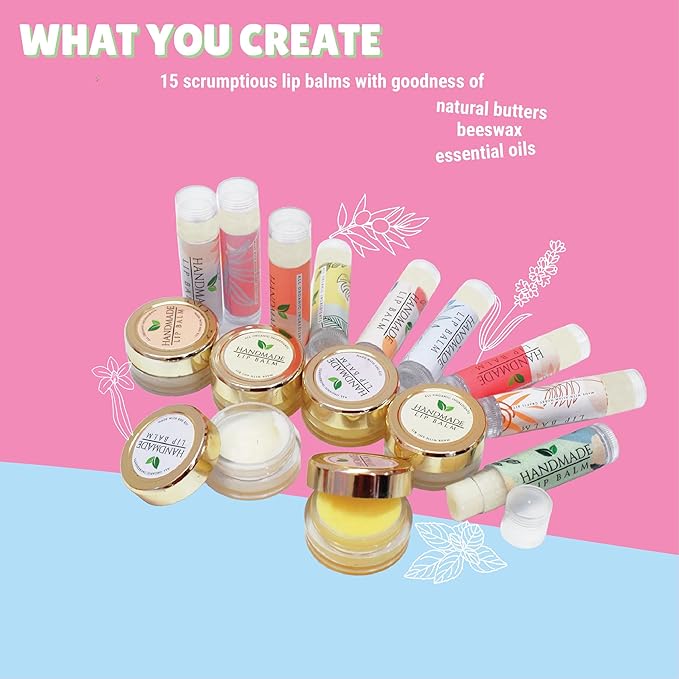 Kalakaram Diy Lip Balm Making Kit - Make 15 Lip Balms | Diy Kit for Kids | Activity Kit for Kids