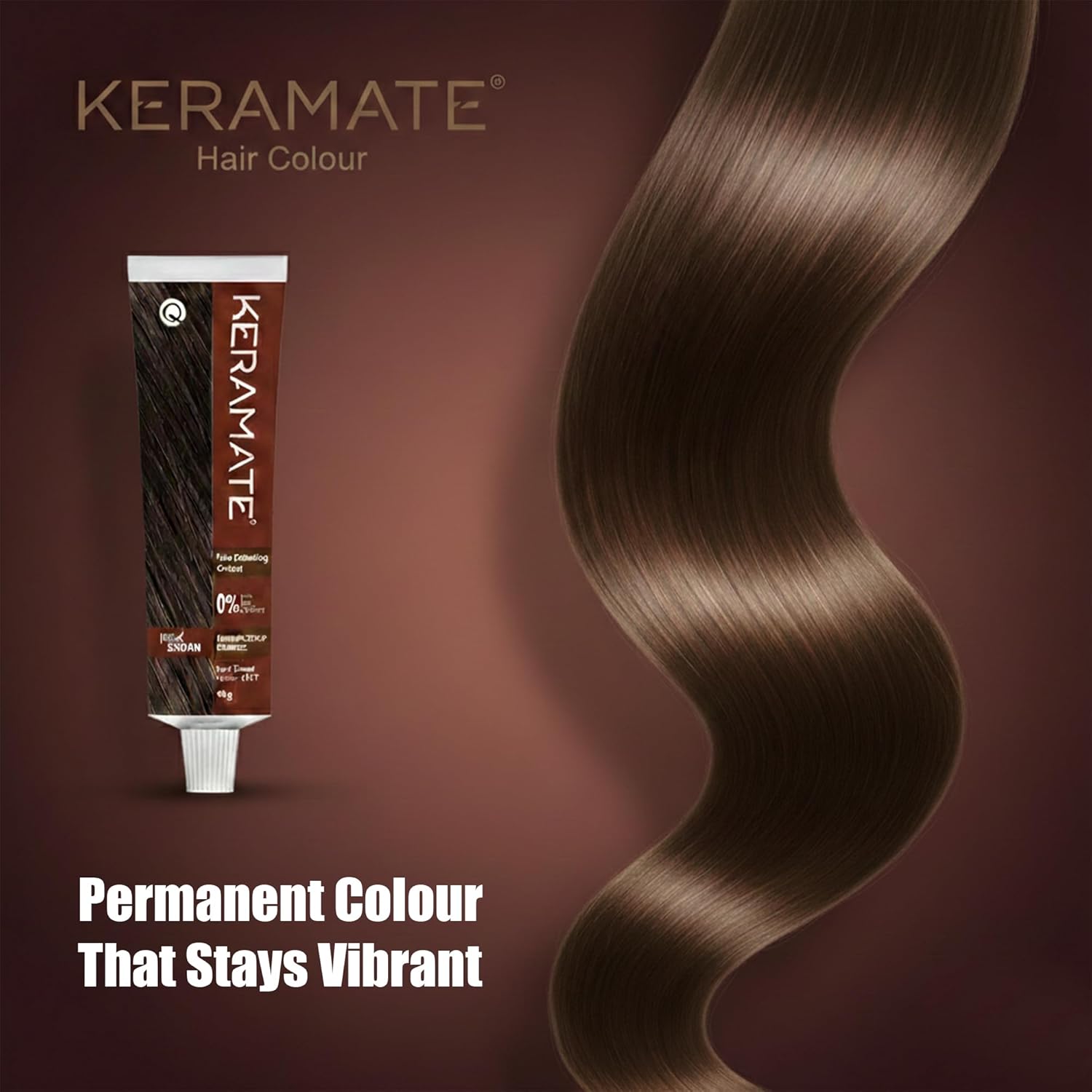 Keramate Hair Colouring Cream â€“ Natural Brown, No Ammonia, No PPD, No PTD | Safe, Long-Lasting Hair Color