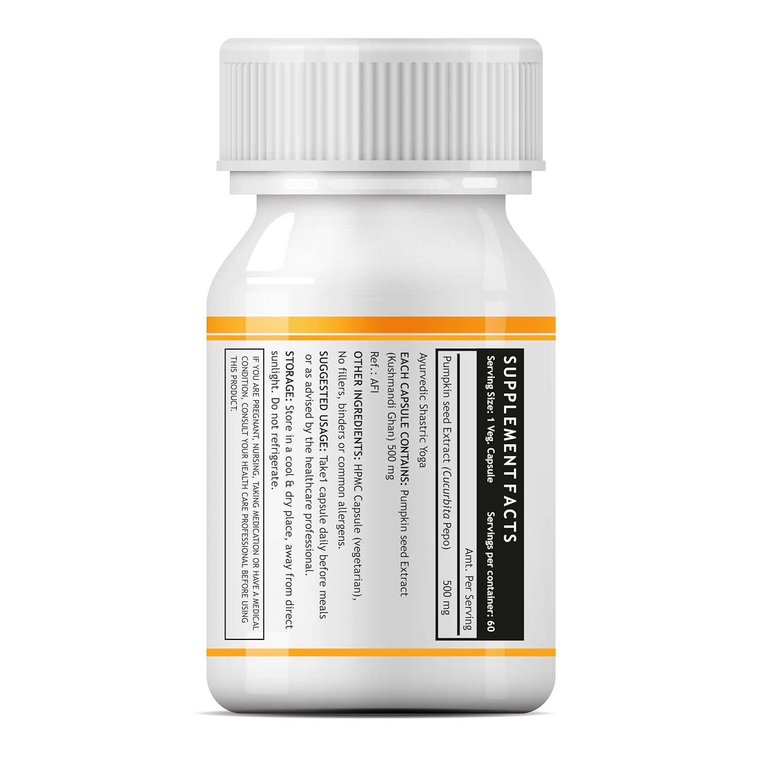 INLIFE Pumpkin Seed Extract Supplement, 500 mg - 60 Vegetarian Capsules (Pack of 1)