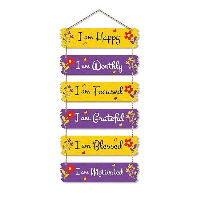 Artvibes Motivational Quotes Decorative Wall Hanging for Living Room | Set of 6