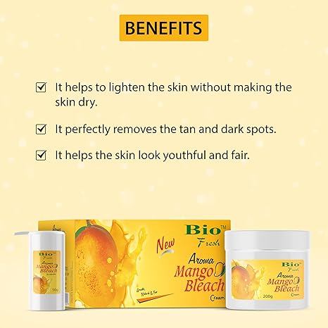 Biofresh Herbals Instant Glow Mango Bleach Cream Kit - 250 gms