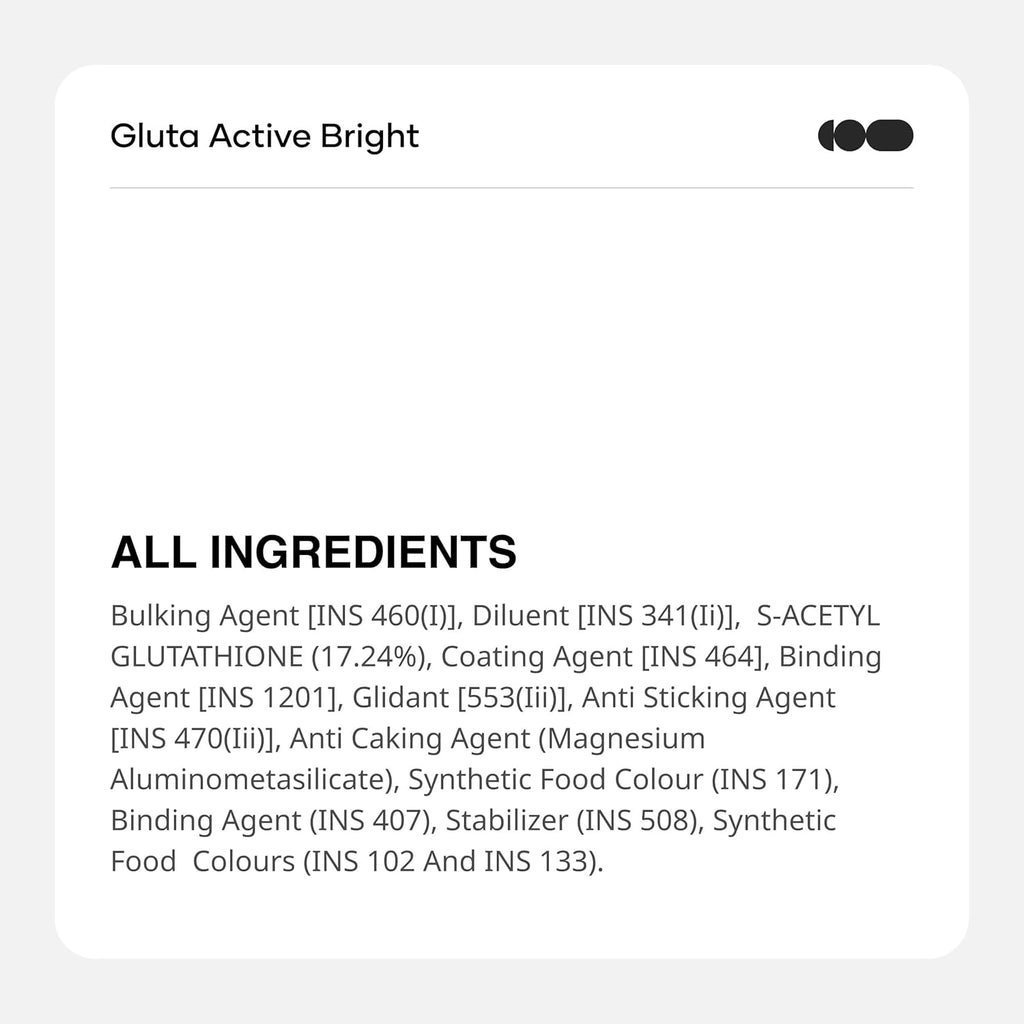 Cureskin Gluta Active Bright Glutathione Capsules | Glutathione Tablets for Skin Whitening | Glutathione Supplements