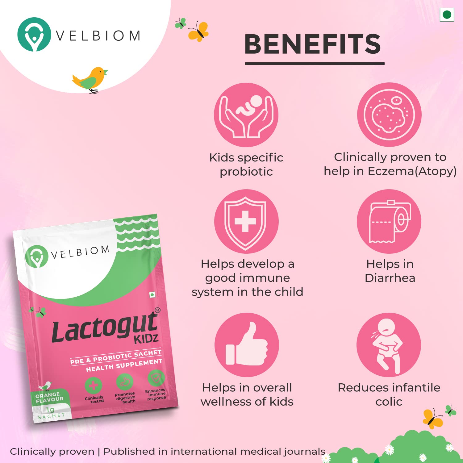 Velbiom Lactogut Kidz - 10 sachets