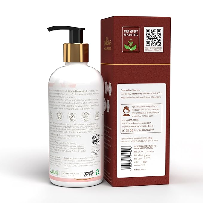 Origine Naturespired Shampoo For Intense Hair Fall Control - 300 ml