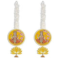Handmade Artificial Laxmi Ji Decorative Hanging with Lotus & Garland Set of 2