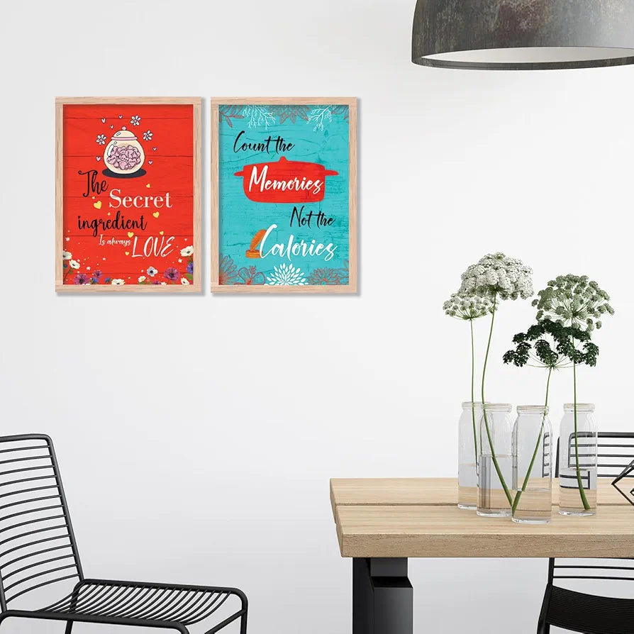 Kotart Count The Memories Motivational Quotes Posters with Frame for Home Decoration Pack of 2