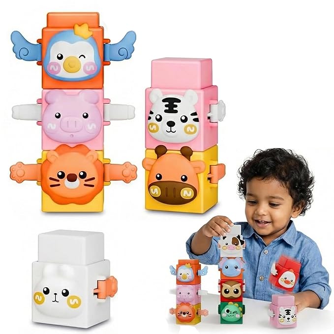 Kidology 6 PCS Animal Stacking Cubes Set
