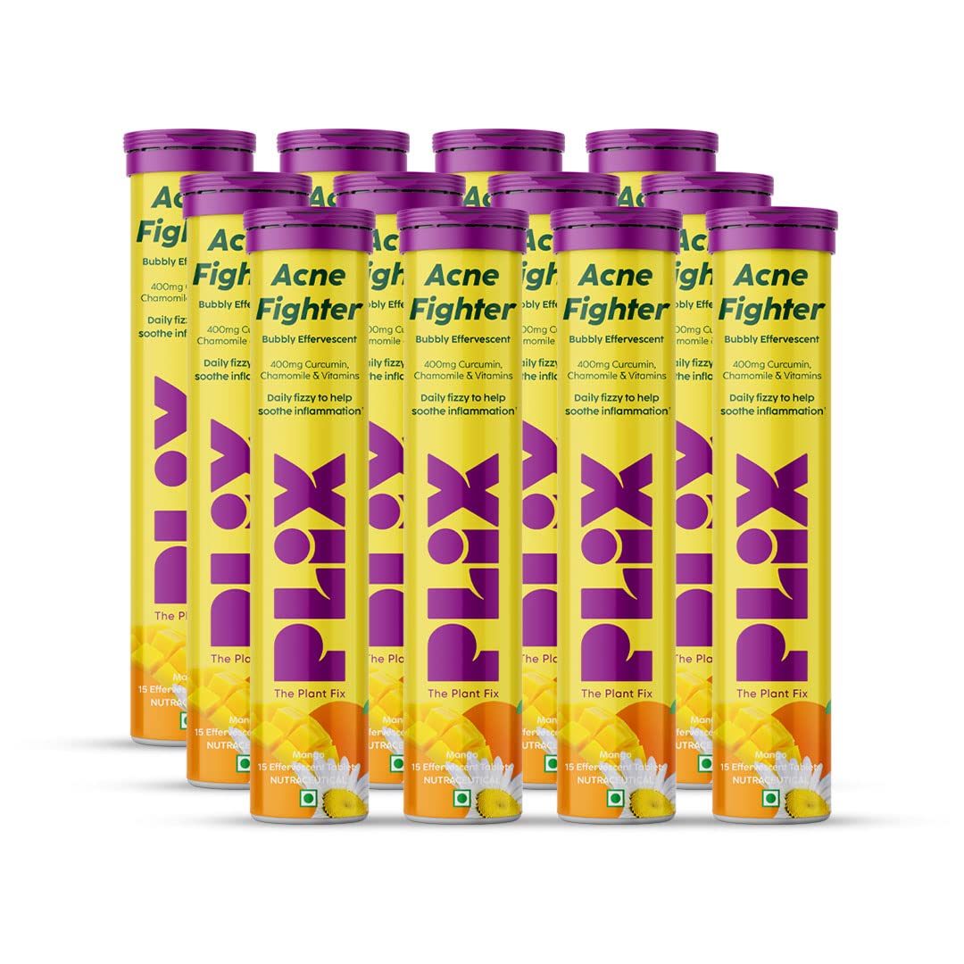 PLIX The Plant Fix Acne Fighter Effervescent Tablets - Mango -15 tabs