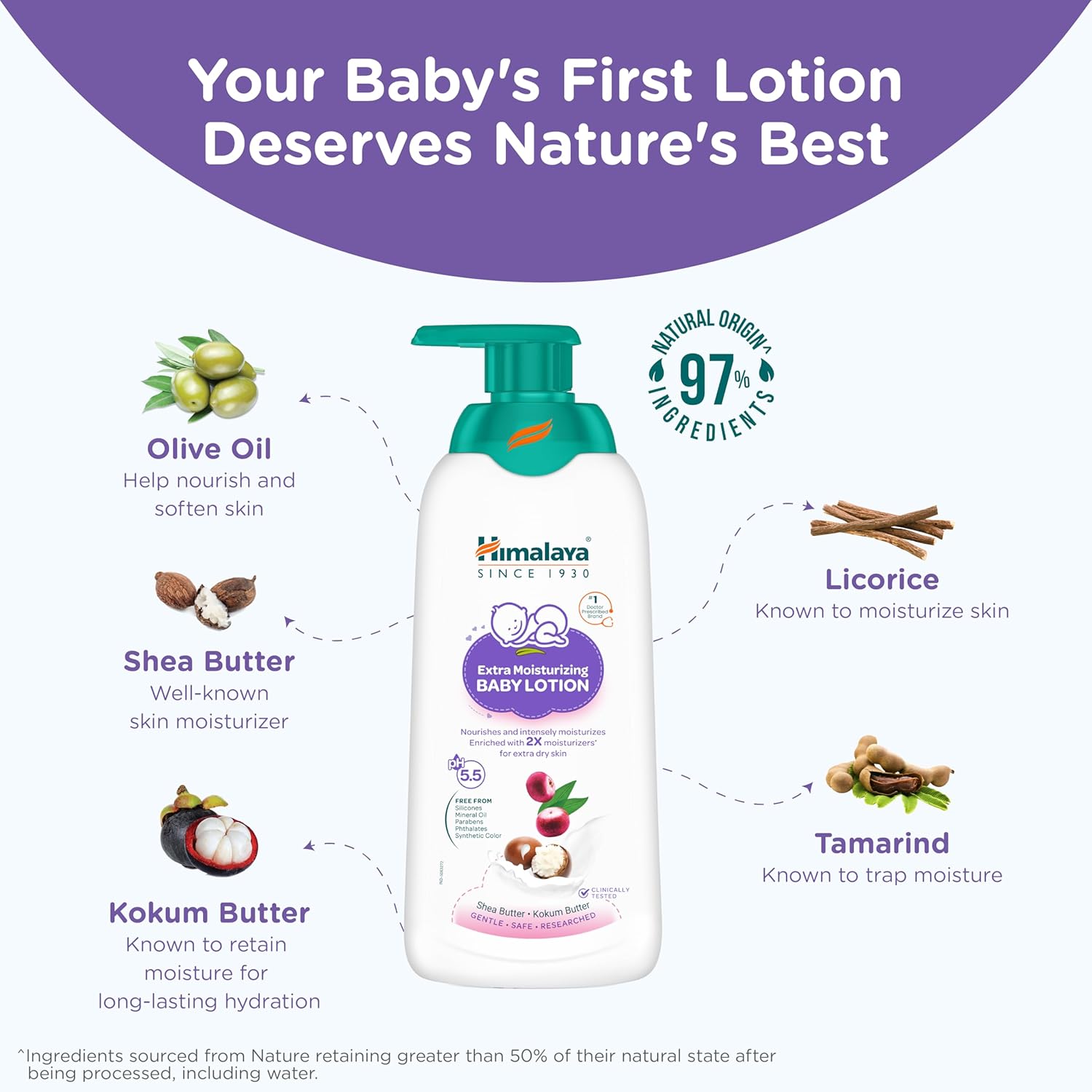 Himalaya Extra Moisturizing Baby Lotion 400ml | with Shea Butter, Olive Oil & Kokum Butter | Intensely moisturizes baby's delicate skin