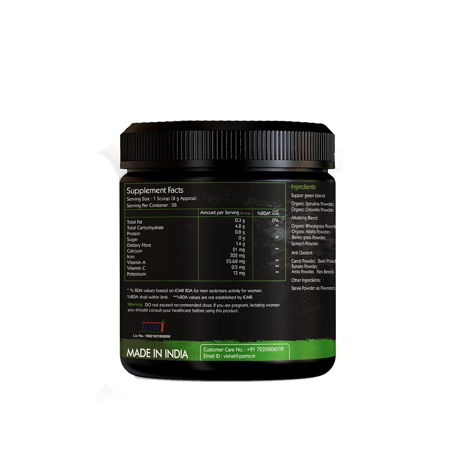 Go Organic Super Greens Powder (300g) | Organic Superfoods with Spirulina & Chlorella | Gluten-Free, Plant-Based Nutrition Drink for Immunity & Energy (Pack of 1)