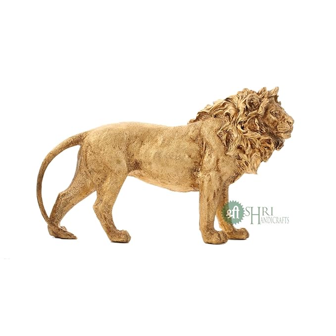 Indicast Resin 7" Inch Animal Lion Sculpture Statue Handcrafted Decorative Showpiece Idol