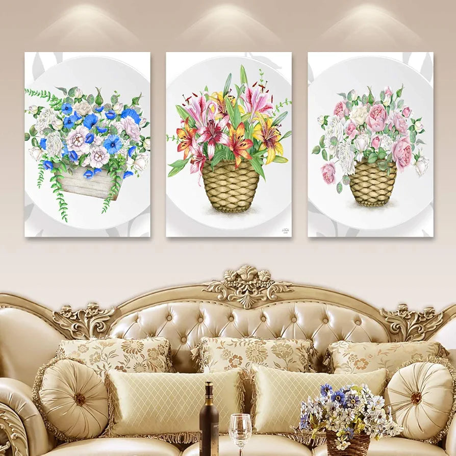 Rangoli MDF 3 Pcs Wall Poster 12x18 Inch Decorative Wall Art P-4 Design-25