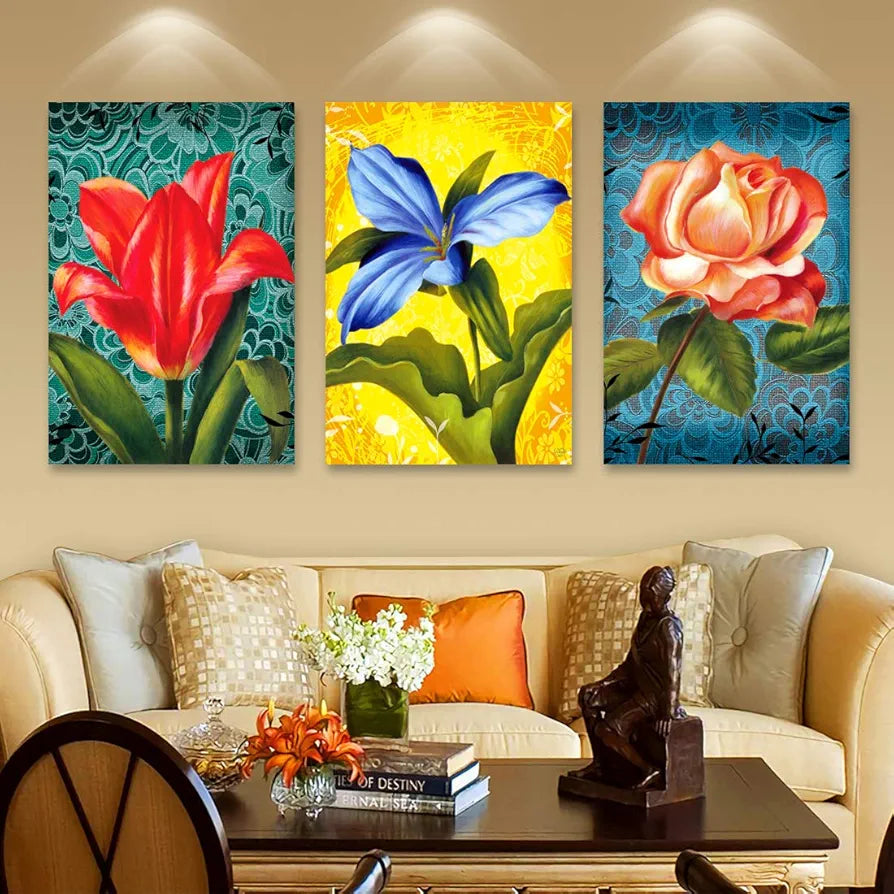Rangoli MDF 3 Pcs Wall Poster 12x18 Inch Decorative Wall Art P-4 Design-15