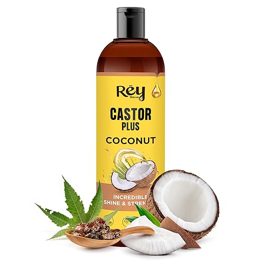 Rey Naturals Premixed cold-pressed Castor Plus Coconut Hair oil - 200 ml