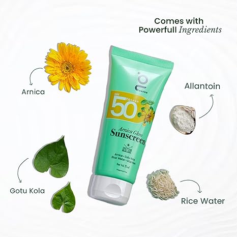Glowrico Arnica Glow Sunscreen SPF 50 PA++++Arnica Gotu Kola - 75 ml