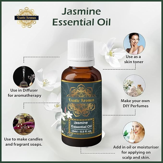 Exotic Aromas Jasmine Essential Oil - 15 ml (Pack of 2)