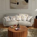 Urban Space Decorative Cotton 200 TC Cushion Cover Set Of 5 Cushion Covers For Sofa, Bedroom, Living Room Orchid Blooms - Yellow
