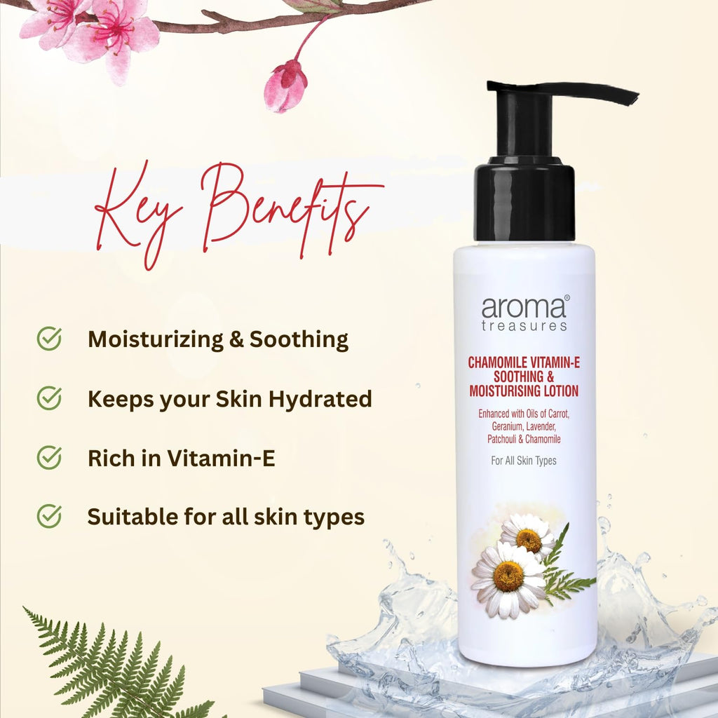 Aroma Treasures Chamomile Vitamin-E Soothing & Moisturizing Lotion (100 ml)