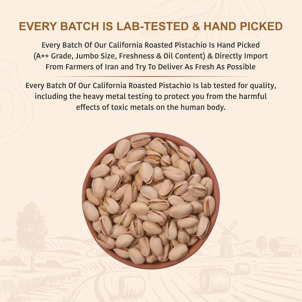 Nutty Organics California Roasted Pistachios 250 GM | Hand Selected Jumbo | Nutritious Tasty & Healthy Nuts Dry Fruits | Rich in Protein