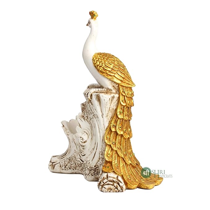 Indicast Resin Peacock Statue Wine Bottle Holder Display Stand for Home Bar Decorative Showpiece