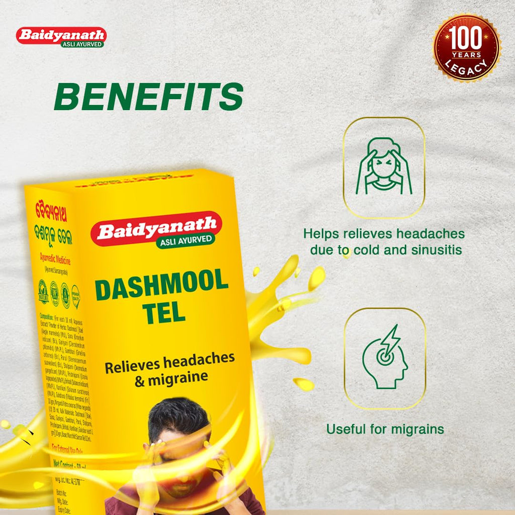 Baidyanath Dashmool Tel - 50ml | Ayurvedic Nasal Oil for Wellness, Herbal Blend for Traditional Use, Panchakarma & ENT Care