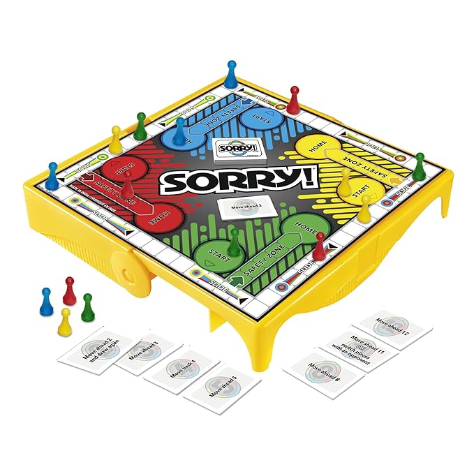 Hasbro Gaming Sorry Grab & GO Board Game for Kids Ages 8 and Up