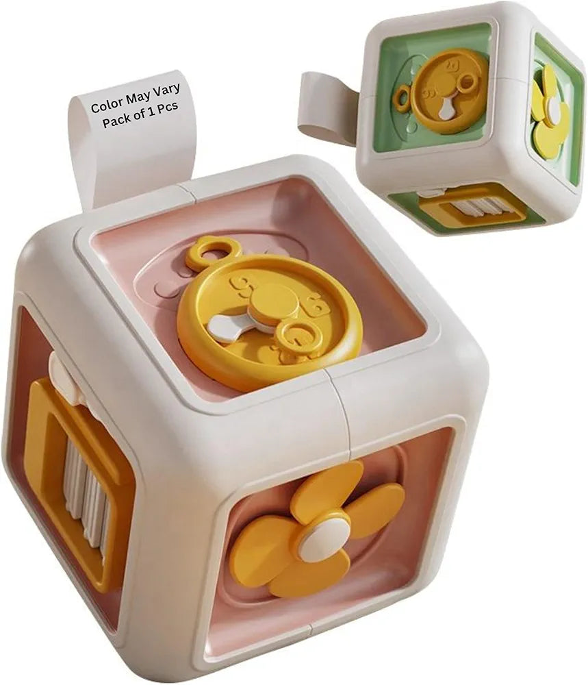 Lefan Montessori for 1 Year Old, Activity Busy Cube Sensory Toys for Toddlers Birthday Gifts for Learning Motor Skills Travel Toys Educational Learning 12-18 Months Baby Kids-Pack of 1pcs