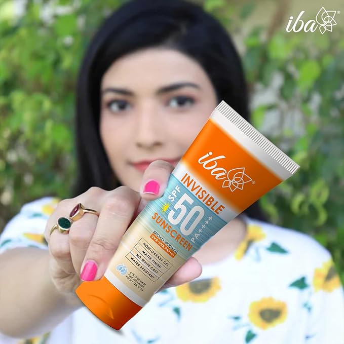 Iba Invisible Spf 50 Sunscreen Pa++++ for All Skin Types Gel Based Oil Free Matte Finish Paraben Free - 100 Gms