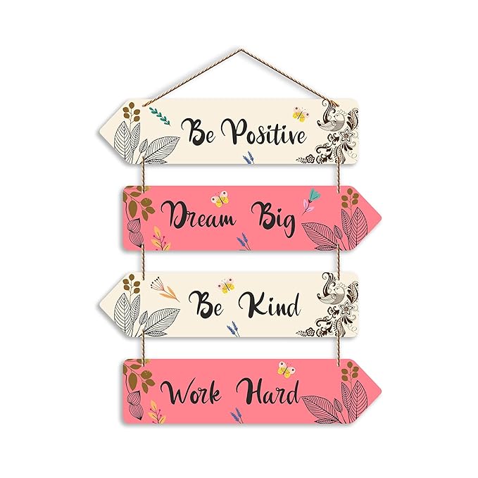 Artvibes Motivational Quotes Decorative Wall Art Mdf Wall Hanger for Living Room