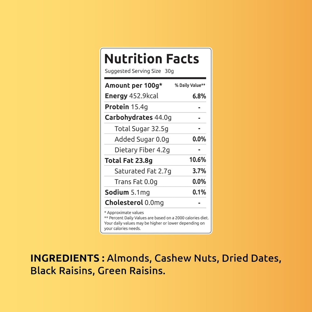 Farmley Panchmeva Dry Fruits Mix, 160g, I Fit for Fasting | Healthy Snacks Mixed Nuts Cotain Almonds, Cashews, Dates, Black Raisin, Green Raisin