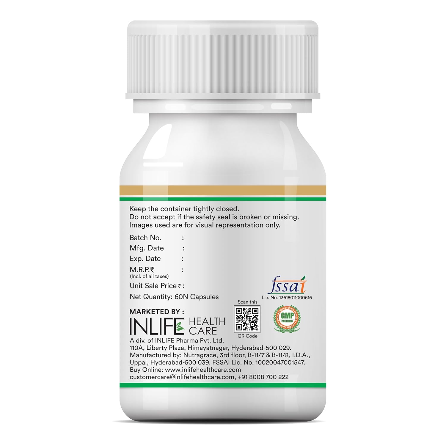 INLIFE Wheat Germ Oil Supplement | Natural Source of Vitamin E, 500 mg - 60 Capsules (Pack of 1, 60, count)
