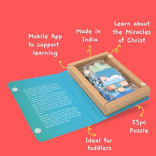 Toynama Educational Toys for Kids - Miracle of Christ 25 Pcs Jigsaw Puzzles Ages 3+ | Cultural Interactive Learning With App